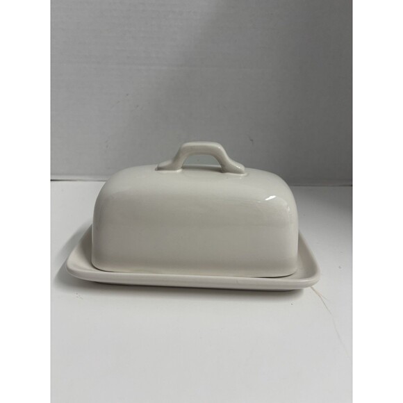 Rae Dunn GOBBLE Butter Dish White Ceramic Thanksgiving - Picture 4 of 6
